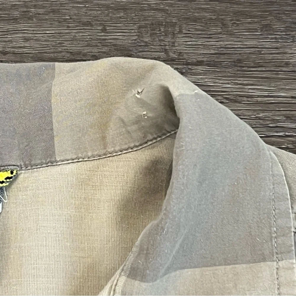 The North‎ Face Shirt Mens Extra Large A5 Series Beige Plaid Short Sleeve Button